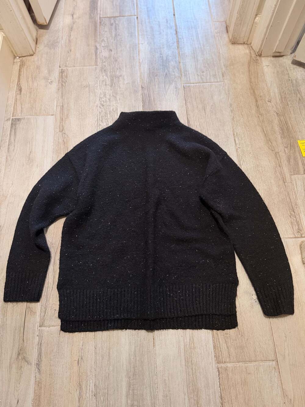 Well Worn Black Speckled Mock Neck Sweater Small